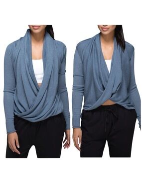 Lululemon Iconic Wrap Heathered Blue Denim Cashmere Blend Size Medium